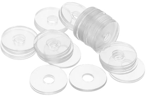 Veemoon 50 Pezzi Rondelle Piatte Trasparenti in Vinile M6*20 * 1 per Guarnizione di Tenuta e Sostituzione Guarnizioni per Viti Maniglia Doccia, Piccole Rondelle Resistenti per Fissaggio