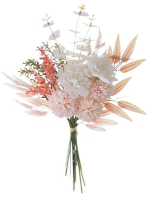 JORCEDI 2026 New Update Artificial Pink Dahlia & Peony Bouquet – Realistic Silk Flower Arrangement for Table Centerpieces, Indoor Home Decor, Garden Parties, Weddings, and Everyday Elegance (1PCS)