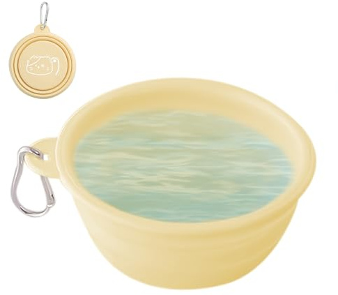 Cuenco plegable de viaje para perros, plato de alimentación portátil para mascotas de 13 cm, taza de agua plegable, accesorio de camping al aire libre ligero | Cuenco para beber para perros y gatos