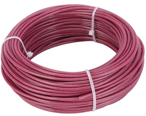 FTVOGUE Turnbuckle Wire Tensioner Kit, 304 Stainless Steel Wire Rope Turnbuckle Kit, 100ft 3mm Purple Cable for Shade Sail Trellis Clothesline Outdoor Lights Garden Plants