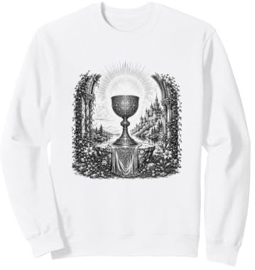 Saint Graal Légende arthurienne Calice Sacré Art Ligne Art Sweatshirt
