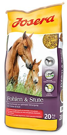 JOSERA Fohlen & Stute (1 x 20 kg) | Premium Pferdefutter für eine optimale Versorgung | haferfrei | energiereiches Müsli für Stuten und Fohlen | 1er Pack