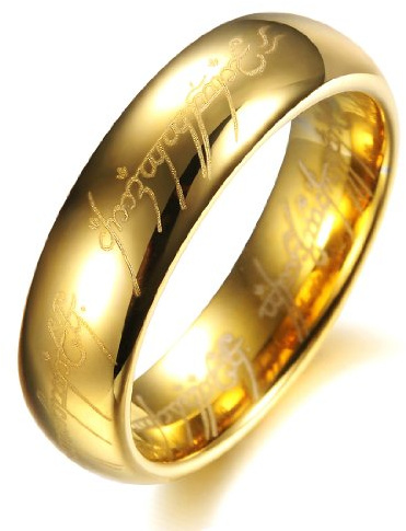 COPAUL Wolframkarbid 21 Karat vergoldet Herr der Ringe mit Bibel Gravur Paar Ring Ehering