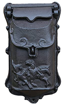 BOOMLATU Boîtes aux lettres murales robustes en fonte - Décoration vintage pour la maison, le bureau, l'intérieur et l'extérieur, l'entrée - Décoration de portail (A)