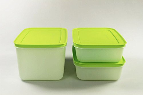 TUPPERWARE Gefrier-Behälter 2,5 L + 1,0 L (2) grün Kristall Eiskristall
