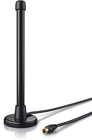 CSL - DVB-T2 Digitale Stabantenne mit stabilem Magnetfuß - Zimmerantenne - hohe Empfangsleistung - digitaler terrestrischer Fernsehempfang DVB-T und DVB-T2 HD - 34,5cm Höhe