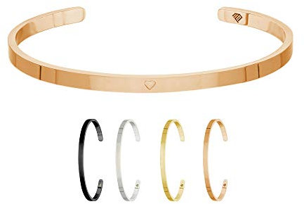 Max Palmer | Armband/Armreif mit Symbol - Gravur - Herz [03.] - Rosegold