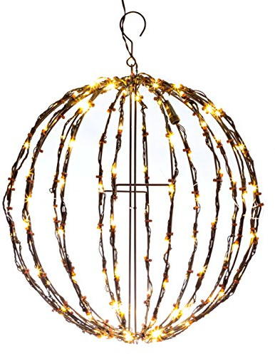Elf Logic 16” Outdoor/Indoor LED Christmas Light Ball with Automatic Timer. Durable, Waterproof, Long-Lasting, Lightweight Bright Light Ball. Warm LED Lights for Holiday Decor, Patio, Wedding Decor