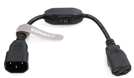 SZRMCC IEC320 C14 à C13 mâle à Femelle avec Interrupteur Marche/arrêt Cordon d'alimentation Cablec (1pcs)