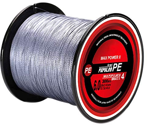 300M 500M 1000M Angelschnur 4 Strang Geflochtene Angelschnur 8-80Lb Multifilament Angelschnur Grau 300M 10LB