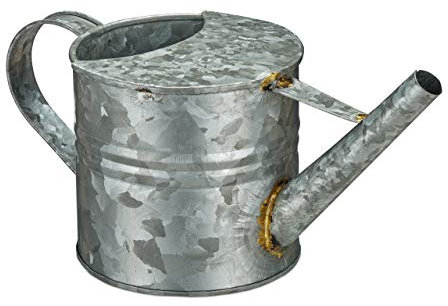 Relaxdays Petit arrosoir, 1,3 litres, pour Plantes d’intérieur, décoration, Design Vintage, nostalgique, métal, Argente