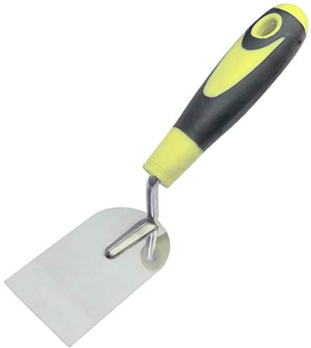 AERZETIX - C45997 - Truelle de Stucateur à Plâtrier 60x100mm - Outil pour Plaquiste/Maçon - Poignée Bi-Matière - Travaux/Maçonnerie/Enduit/Plâtre/Carrelage/Mortier - en Acier