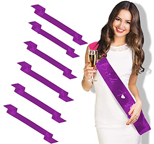 Fajín de Satén de Color liso para Bricolaje, Banda Liso DIY para Desfiles, Despedidas de soltero, Bodas, Cumpleaños y Graduación, 6PCS