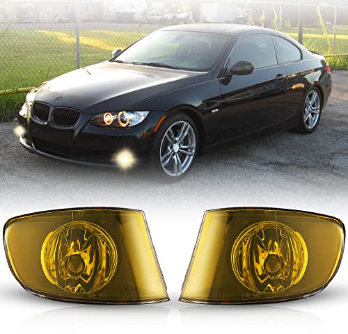 Nebelscheinwerfer passt für 3 Series (CPE/CONV) (E92/E93) 06/2006-10/2013 For standard bumper Ein Paar Nebelscheinwerfer Gelbe Linse H8 12V 35W WISCOL