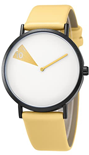 SHENGKE Minimalistische Damenuhr mit Lederband Ultra Dünn Mode Kreative Wasserdicht