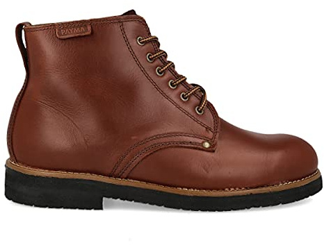 PAYMA - Botas Rústicas Hombre de Piel tipo Chukka. Zapato Botín Safari Pisamierdas de Cuero Casual Trabajo, Campo y Jardinería. Cierre Cordones. Suela de Goma. Color: Bota Marrón, Talla: EU 41