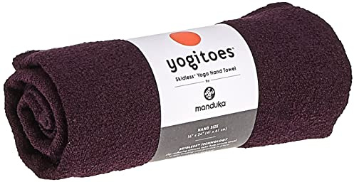 Manduka Yogitoes Yoga Hand Towel - 16 | Moisture Activated Grip | Patented Silicone Nubs | Highly Absorbent, Durable & Easy Care | Compact Size for Hot Yoga, Pilates | 16 x 24 Inches | Indulge
