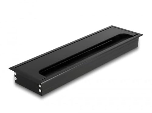 Delock Kabeldurchführung für Tischeinbau mit Bürste 280 x 80 x 28 mm schwarz