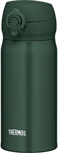 Thermos JNL-355 DG Vacuum Insulated Portable Mug, 0.35L (0.35 L), Dark Green, Easy to Clean and Easy to Clean, Lightweight Type, One Touch Open, Stainless Steel Bottle, Hot and Cold