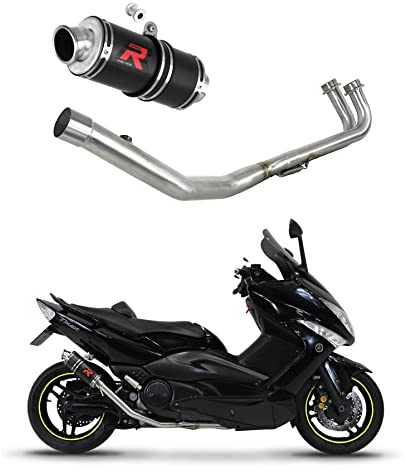 DOMINATOR Ligne complète d'échappement Collecteur Silencieux GP1 NOIR compatible avec T-MAX 500 2008-2011