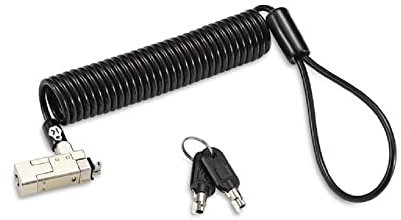 Kensington Slim NanoSaver 2.0 Portable Keyed Laptop Lock, Self Coiling Lockable Device Security Tether for Computers, Lie Flat Thin Profile, Universal Fit, 1.8m Strong Carbon Steel Cable (K65025WW)