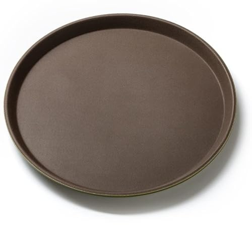 Forgast Rund Fast Food-Tablett | ⌀35cm | Braun | Bruchsicheres Serviertablett | Kunststofftablett | Servierplatten für Restaurant, Couchtisch, Küche, Esszimmer Café, Fast Food