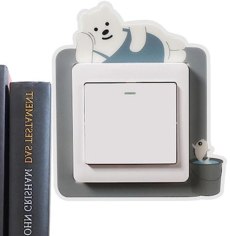 Imtrub Pegatinas para interruptor de luz, pegatinas luminosas para botón de luz, diseño de animales, pegatinas oscuras luminosas, sin perforaciones, resistente al agua, recordatorio