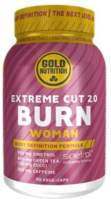 GoldNutrition, Extreme Cut 2.0 Burn Woman, Inhibidor de Apetito, Suplemento Termogénico Dietético, Disminuye el Apetito, Favorece la Disminución de la Grasa, Mejora la Definición Corporal, 90 Cápsulas