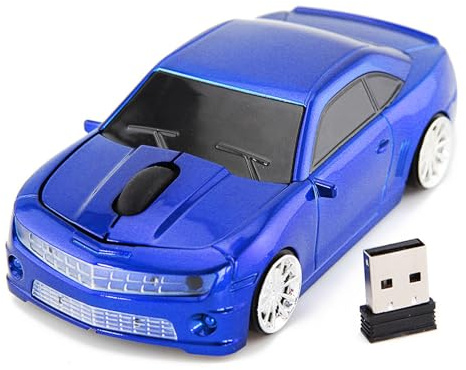 Ratón Inalámbrico con Forma de Coche Deportivo Cool 2,4G, Ratón con Sensor de Alta Precisión para Ordenador Portátil, Ratones Básicos de 3 Botones para Niños, Hombres y Niños