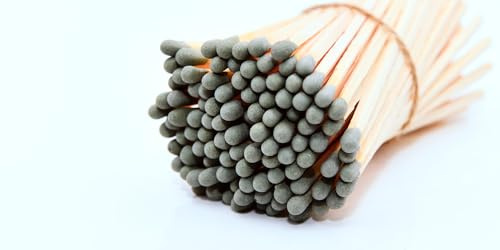 REHGLÜCK Schwarzwald, ca. 100 farbenfrohe 10 cm Lange Streichhölzer, auch als Nachfüllpack für unsere edlen Dekorflaschen geeignet (Farbe des Streichholzkopfes: grau)