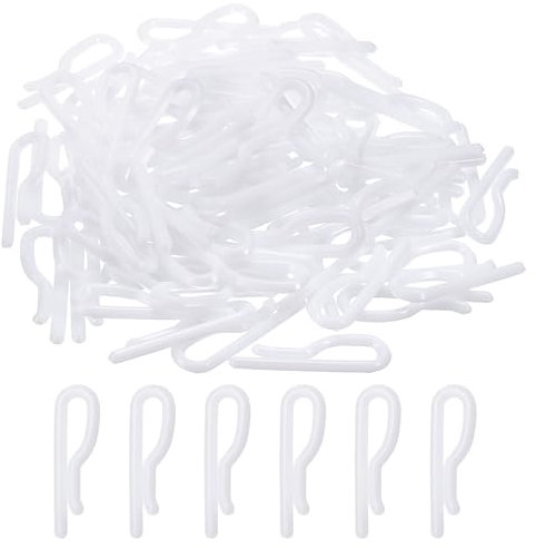 QUARKZMAN 100pz Durevole Plastica Alligatore Clip, 1,42 Bianco Forma U Camicia Clip Molletta per Piegatura Cravatte, Pantaloni, Calzini, Coperchio