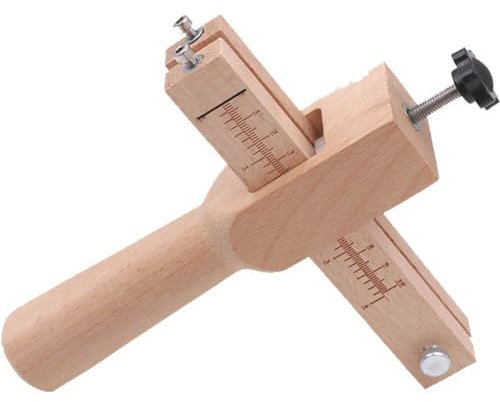 1set Leather Craftool Adjustable Wood Strip and Strap Cutter Leather Hand Cutting Tool with Blades