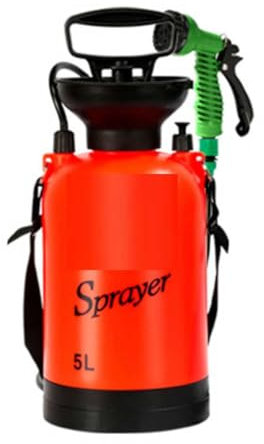 Camping Shower Portable Pressure Shower Garden Watering Sprayer Pump Action Pressure Spray Knapsack Sprayer Travel Hiking Climbing Bathing Car Washing Dog Pet Cleaning Pressure Sprayer (5L)