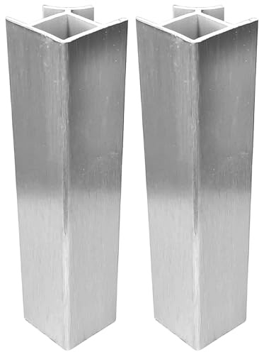 cyclingcolors 2x Verbinder für sockelleiste küche ecke Sockelblende Sockelecke küchensockel innenecken außenecken möbel, 120mm silber 90°