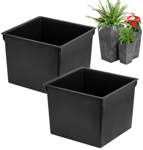Austauschbarer quadratischer Set 2 Stck. Plantztopf-Einsatz aus Kunststoff 8 L Maße 22x22x17 cm für Prosperplast-Töpfe Höhe H 42 cm -erleichtert die Kontrolle des wassergehalts im Topf