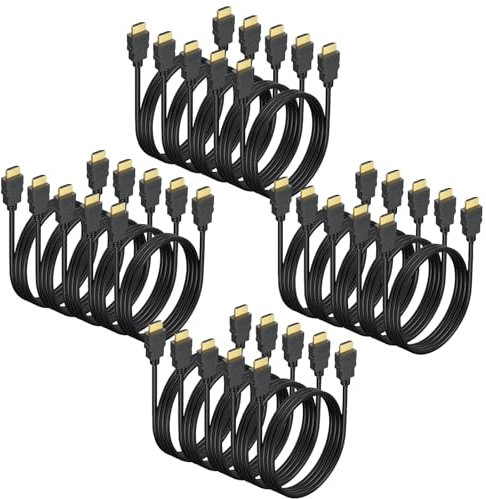 6.6FT HDMI Cable 20-Pack, Shielded 4K HDMI Cord, Gold-Plated HDMI to HDMI Cable 120Hz ARC&CL3 Rated, HDCP 2.2, 3D HDR| for Docking Station, PC,Monitor, Switch, Splitter, PS5, PS4, Xbox, TV, Soundbar