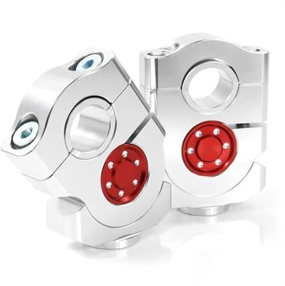 Torretas Manillar Para FZ-07 Para MT-07 Para MT-09 Para MT-10 Para FZ09 Para FZ-10 Elevadores Barra Manillar Motocicleta Montaje Elevadores Manillar Abrazaderas CNC Elevador Manillar Moto(Silver and r