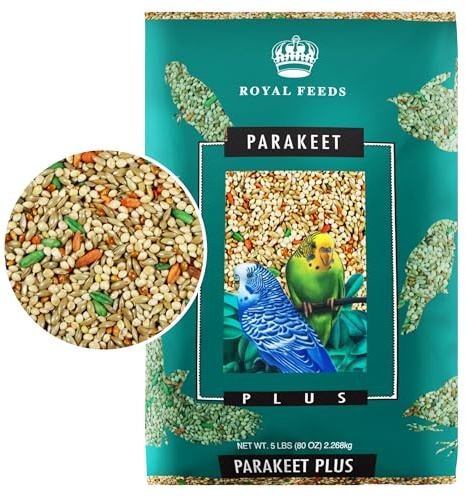 LEACH GRAIN & MILLING CO. Parakeet Food Plus, 5lbs Premium Parakeet Bird Food, Nutrient-Rich Blend, No Waste Bird Seed for Outside Feeders, Birdseed with Vitamins & Minerals, Supports Energy & Growth