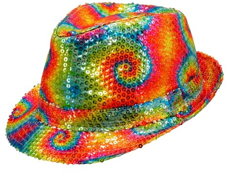 W WIDMANN MILANO Party Fashion - Pailletten Fedora Hut | Glänzender Fedora für Karneval, Festival, Mottoparty, Disco und auffällige Party-Outfits