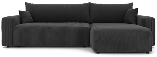 Ecksofa XL mit Schlaffunktion und Bettkasten 278 x 145 cm Beige | 278 x 145 cm, Kiefernholz und MDF, Hoher Sitzkomfort, Wohnen und Schlafen, Integrierter Bettkasten