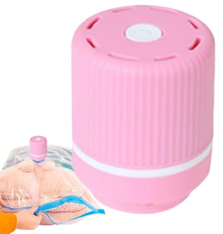 Pompa per vuoto elettrica – Pompa per vuoto portatile per sacchetti sottovuoto, pompa per sacchetti a compressione, potente pompa per sacchetti sottovuoto per vestiti, materassi, coperte, rosa
