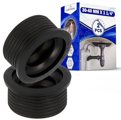 2 Stück Gummi Siphon Dichtung 30-40 mm x 1 1/4 - MONTERAL