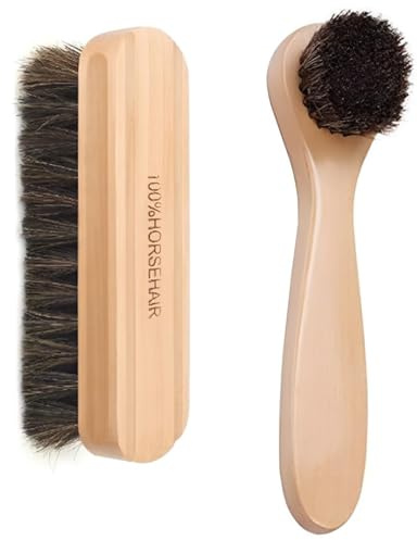 2pcs Horse Hair Brush, Shoe Brushes, Multifunctional And Practical Horse Hair Shoe Brush, Sweep Up Dust Suitable For Various Items Such As Shoes Belt Bags Jackets Sofas