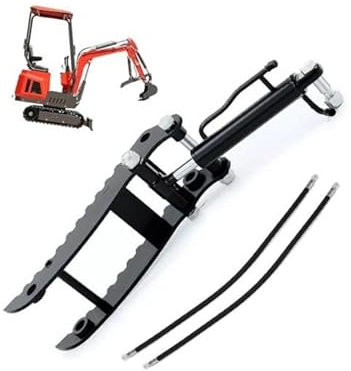 QASULER Clip de pulgar hidráulico, for MINI, accesorios for excavadoras, clip de pulgar de agarre de metal de un solo orificio que se adapta a excavadoras de hasta 3 toneladas, con 2 mangueras M14 pal