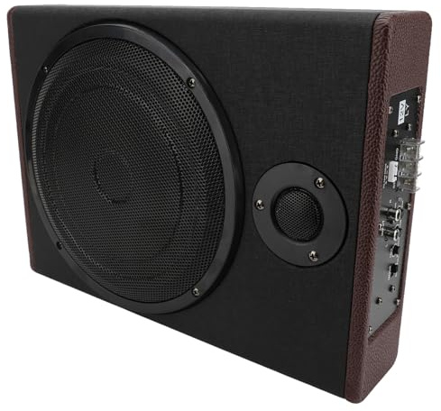 XTevu Car Subwoofer System, 10 Inch Bluetooth Bass Speaker Unit, Powered Subwoofer Box for DC 12V Vehicle, Under Seat Car Subwoofer Kit