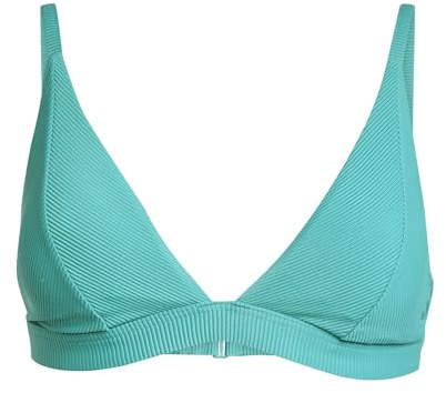 adidas Women's ICONISEA Ribbed Padded Triangle Bikini TOP, Pure Teal, 38