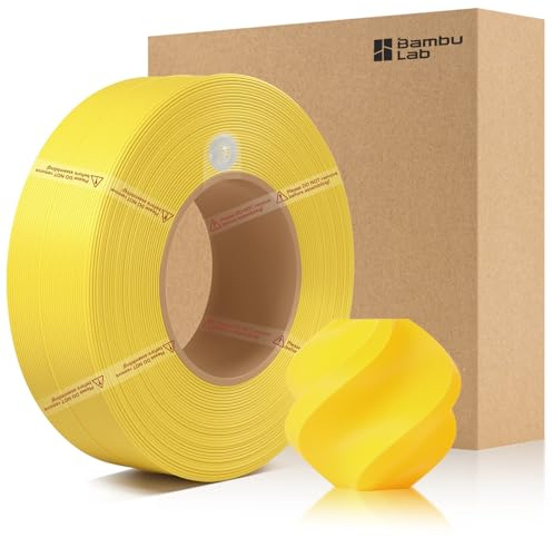 CCTREE Bamboo Original X1 PLA Basic Recharge Filament 1,75 mm Haute Toughness&High Speed, Easy Printing with RFID pour Bambu Lab A1/X1/P1 AMS 1 kg +/- 0,03 mm (Jaune 10400)