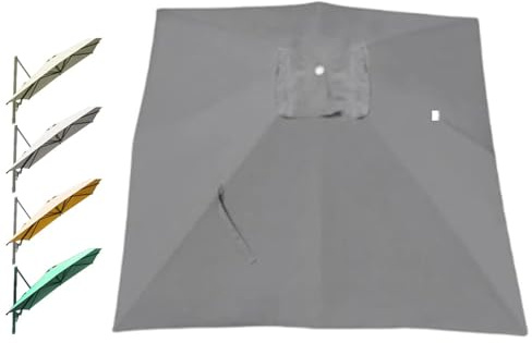 ZIUSFAC Sombrilla De Repuesto Rectangular Toldo De Repuesto Para Parasol Excéntrico 250×250cm 300×300cm Tela De Recambio Para Sombrilla 8 Costillas Toldo De Recambio Para Parasol Terraza(Gray,4x3 (13x