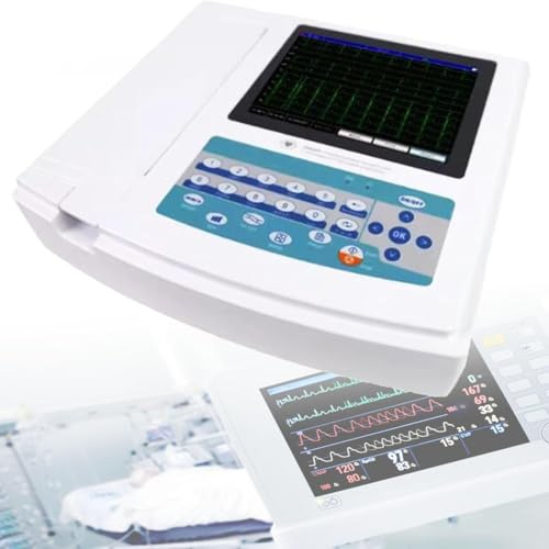 ECG Monitor - Home Heart Health Monitoring Device, Touch Screen Digital 12 Channel Machine with PC Software for Medical Vital Signs and Waveform Demonstration