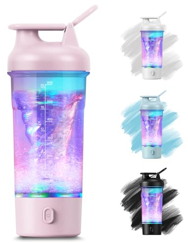 RDTOK Shaker Elektrisch, Elektrischer Shaker 750ML, Elektrischer Protein Shaker für Potein Pulver und Milchshake, BPA-freier, USB-C aufladbar, Rosa